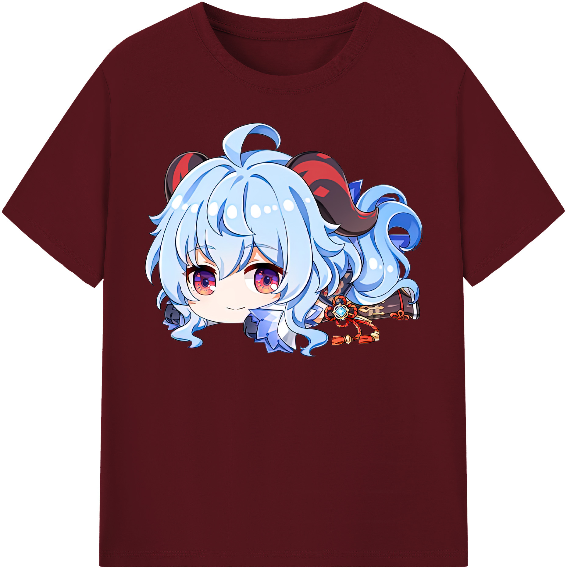 げんし神 甘雨 かんう genshin Ganyu 綿100％半袖Tシャツ（フロントプリント）